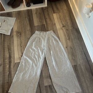 Aerie Light Gray Wide-Leg Pants